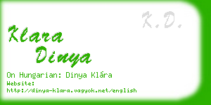 klara dinya business card